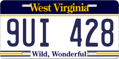 WV license plate 9UI428