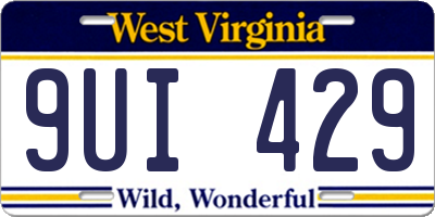 WV license plate 9UI429