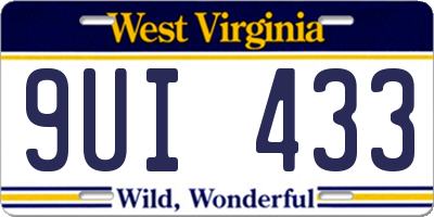 WV license plate 9UI433