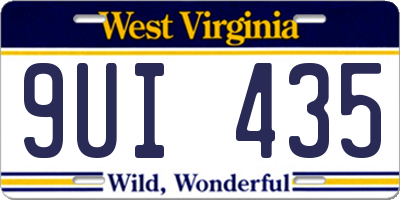 WV license plate 9UI435