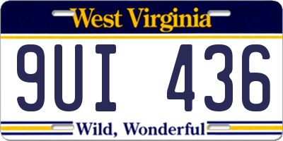 WV license plate 9UI436