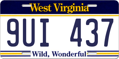 WV license plate 9UI437