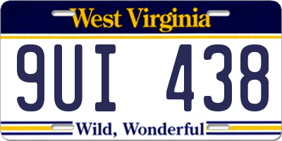 WV license plate 9UI438