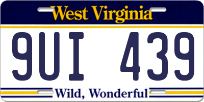 WV license plate 9UI439