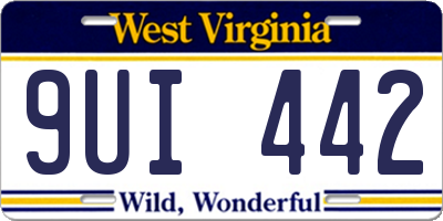 WV license plate 9UI442