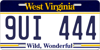 WV license plate 9UI444