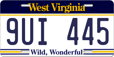 WV license plate 9UI445
