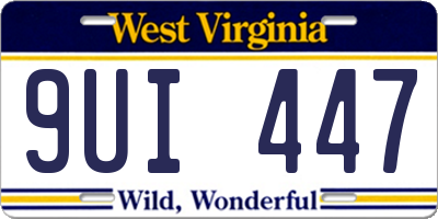 WV license plate 9UI447