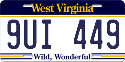 WV license plate 9UI449