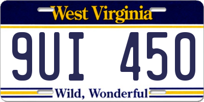 WV license plate 9UI450