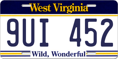 WV license plate 9UI452