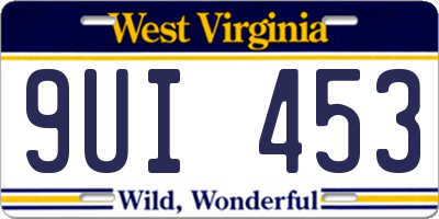WV license plate 9UI453
