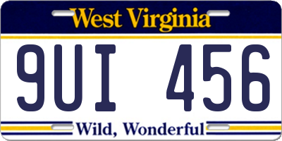 WV license plate 9UI456