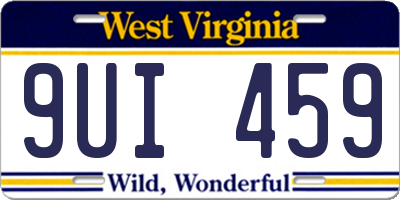 WV license plate 9UI459