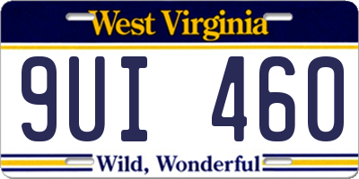 WV license plate 9UI460
