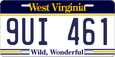 WV license plate 9UI461