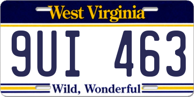 WV license plate 9UI463