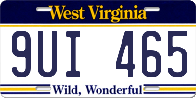 WV license plate 9UI465