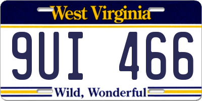 WV license plate 9UI466