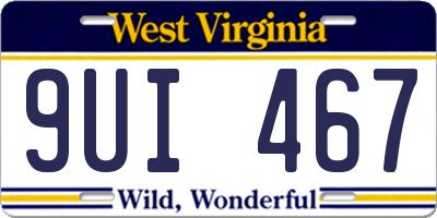WV license plate 9UI467