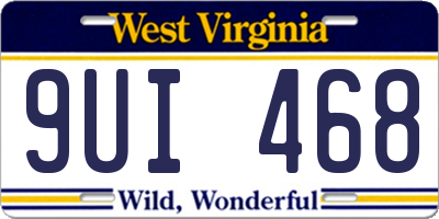 WV license plate 9UI468