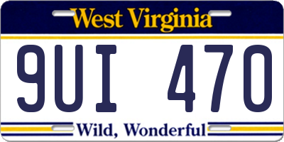 WV license plate 9UI470