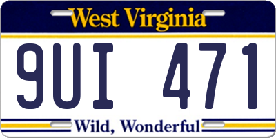 WV license plate 9UI471