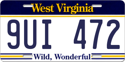 WV license plate 9UI472