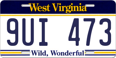 WV license plate 9UI473