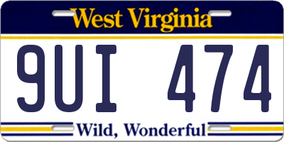 WV license plate 9UI474