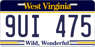 WV license plate 9UI475