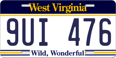WV license plate 9UI476