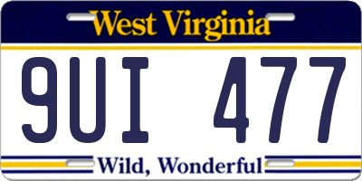 WV license plate 9UI477
