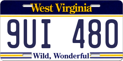 WV license plate 9UI480