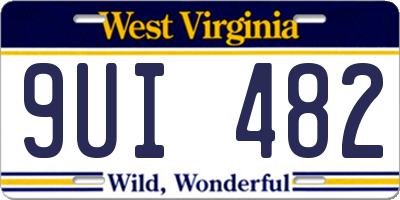 WV license plate 9UI482