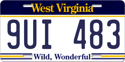WV license plate 9UI483