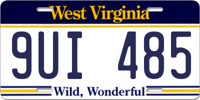 WV license plate 9UI485