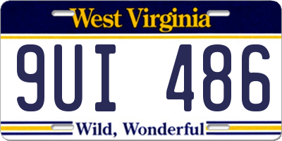 WV license plate 9UI486