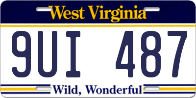 WV license plate 9UI487