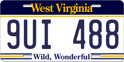 WV license plate 9UI488