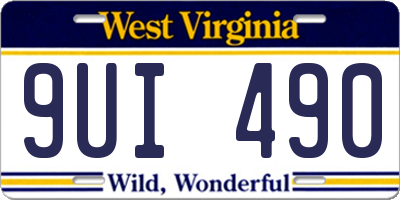WV license plate 9UI490