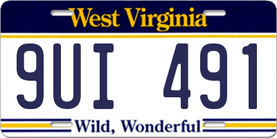WV license plate 9UI491