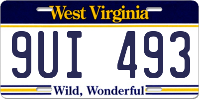 WV license plate 9UI493