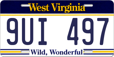 WV license plate 9UI497