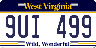 WV license plate 9UI499