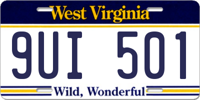 WV license plate 9UI501
