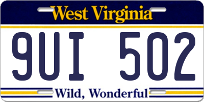 WV license plate 9UI502