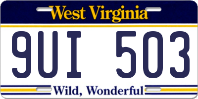 WV license plate 9UI503
