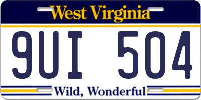 WV license plate 9UI504