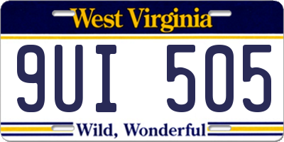 WV license plate 9UI505
